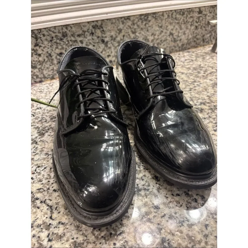 Vibram Black Patent Leather Derby Dress Shoes